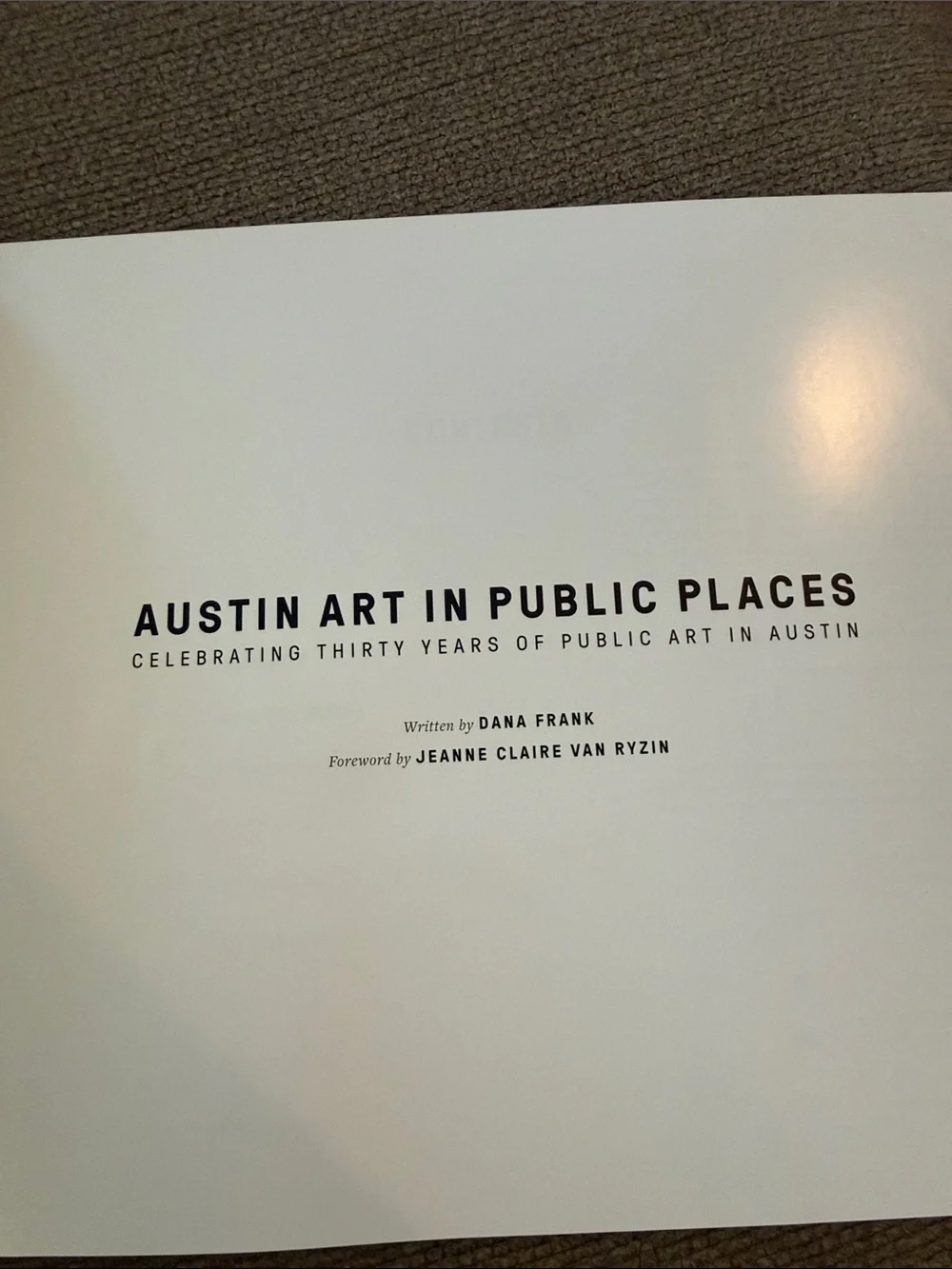 Austin Art in Public Places, Art Table Top Book - Downtown Austin Cover